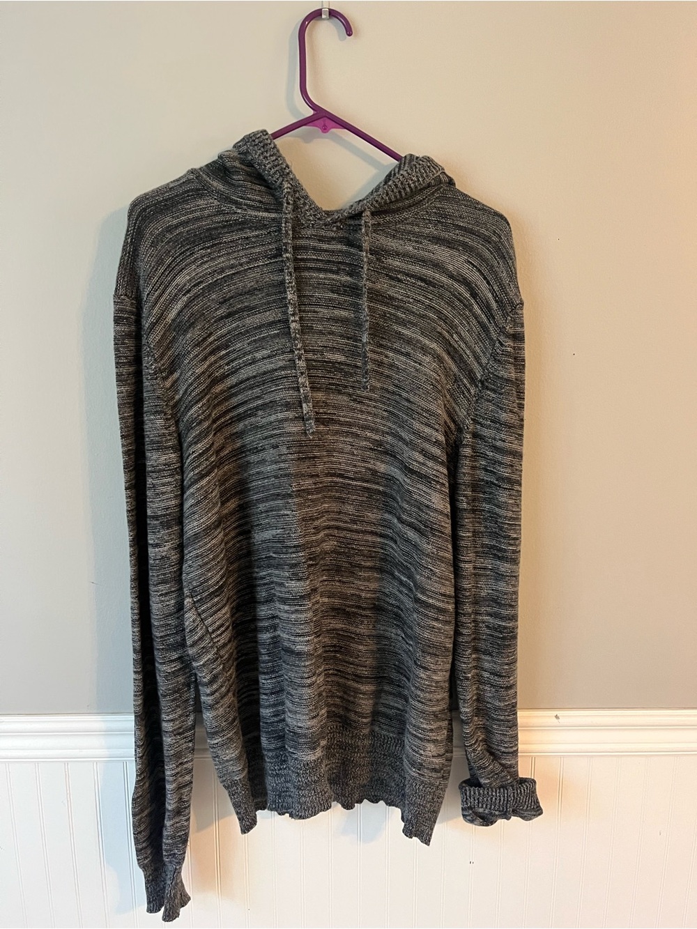 Sun & Stone men’s Gray Marled Hooded Sweater